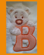 Cute Fluffy Teddy Bear B Applique (5X7)