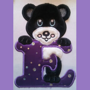 Cute Fluffy Teddy Bear E Applique (5X7)
