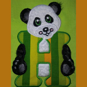 Cute Fluffy Teddy Bear H Applique (5X7)