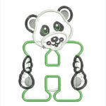 Cute Fluffy Teddy Bear H Applique (5X7) - Image 3