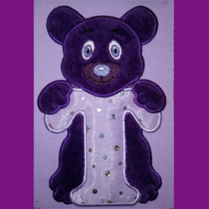 Cute Fluffy Teddy Bear T Applique (5X7)