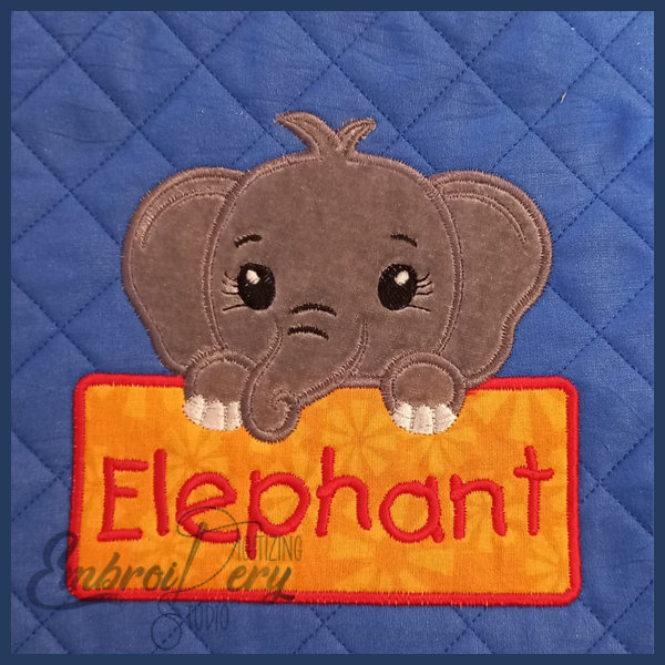 EDS942 Display1 Cute Applique Ellie Name Board - Image 1